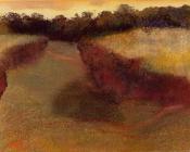 埃德加德加 - Wheatfield and Line of Trees